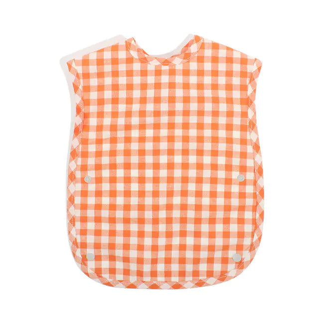 Fashion Plaid Waterproof Cotton Bib for Infants and Kids