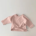 Infant Long-sleeved Candy Color Brushed Cotton T-shirt