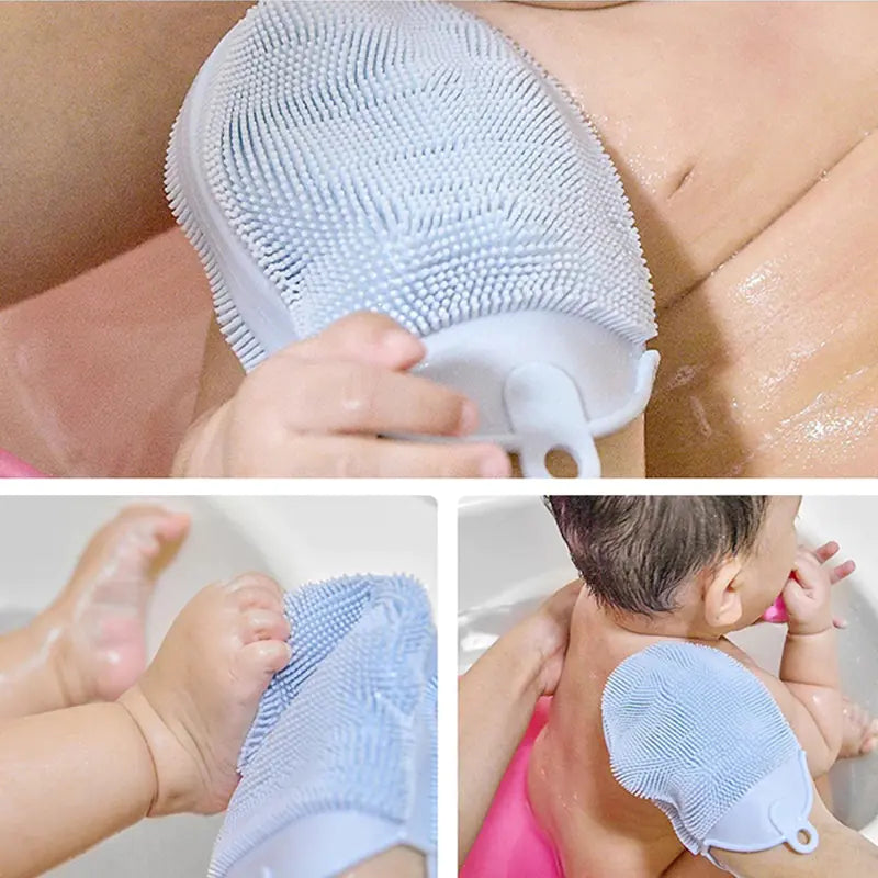 Silicone Bath Brush and Exfoliating Gloves Set