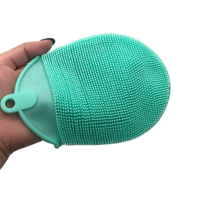 Silicone Bath Brush and Exfoliating Gloves Set