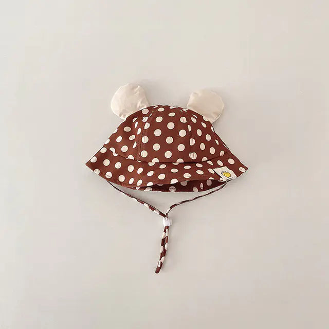Cute Cartoon Dot Print Baby Bucket Hat for Summer