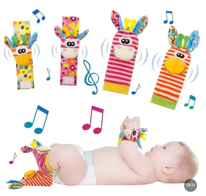Baby Cartoon Animal Wrist Bell Socks Suit