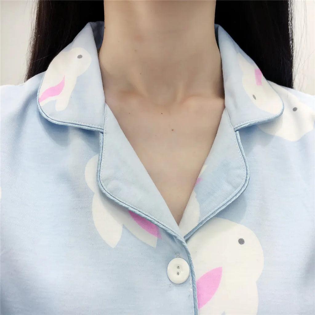 Postpartum Cotton Pajamas Set for Nursing Mothers